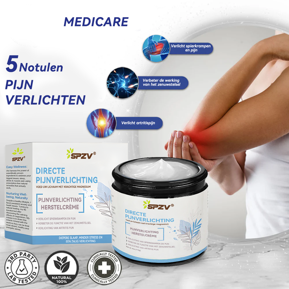 ✅𝐀𝐦𝐬𝐭𝐞𝐫𝐝𝐚𝐦 𝐔𝐌𝐂 𝐅𝐮𝐧𝐜𝐭𝐢𝐨𝐧𝐚𝐫𝐢𝐬: 𝐒𝐏𝐙𝐕® 𝐌𝐚𝐠𝐧𝐞𝐬𝐢𝐮𝐦 𝐩𝐢𝐣𝐧 𝐯𝐞𝐫𝐥𝐢𝐜𝐡𝐭𝐞𝐧𝐝𝐞 𝐡𝐞𝐥𝐞𝐧𝐝𝐞 𝐜𝐫è𝐦𝐞 (Behandeling van artritis, neuropathie, reumatische aandoeningen, spierspasmen, spiertrekkingen en sportblessures)